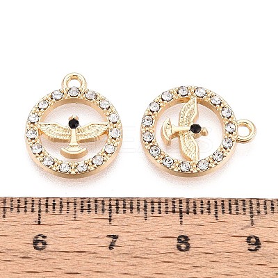 Rack Plating Alloy Rhinestone Pendants PALLOY-T091-22A-G-1