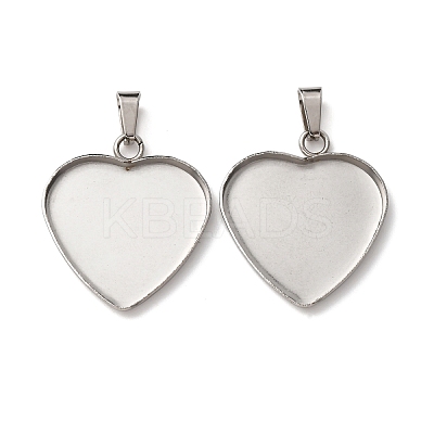 304 Stainless Steel Pendant Cabochon Settings STAS-D379-02C-P-1