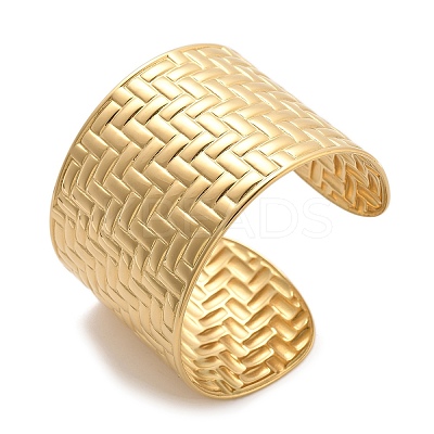 304 Stainless Steel Cuff Bangles for Women AJEW-P127-24G-1