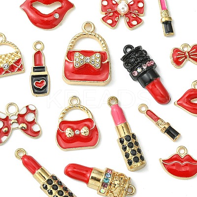 16Pcs 16 Style Alloy Enamel Pendants ENAM-YW0003-26-1