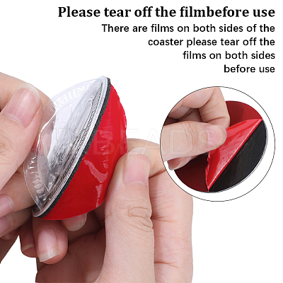 Flat Round Aluminum Car Decorative Stickers DIY-WH0504-30B-1