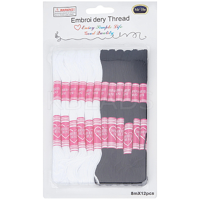 12 Skeins 6-Ply Polycotton(Polyester Cotton) Embroidery Floss DIY-CY0002-94C-1
