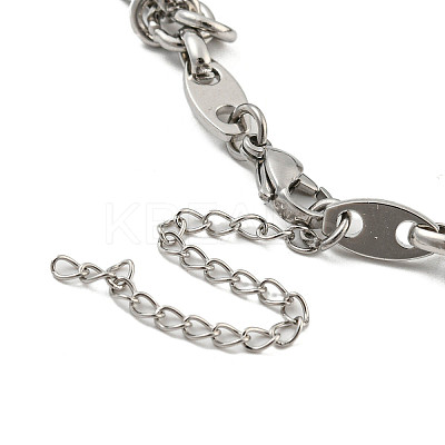 Non-Tarnish 304 Stainless Steel Oval Link Chains Bracelets for Men & Women BJEW-D042-19P-1