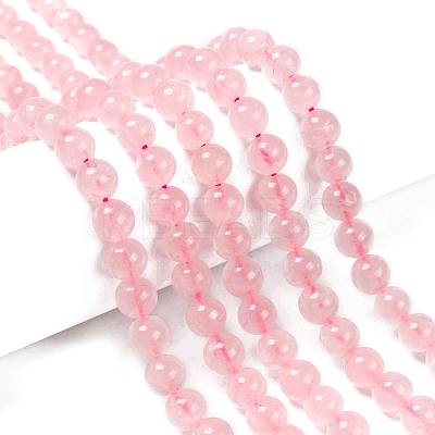 Natural Rose Quartz Beads Strands G-L104-8mm-01-1