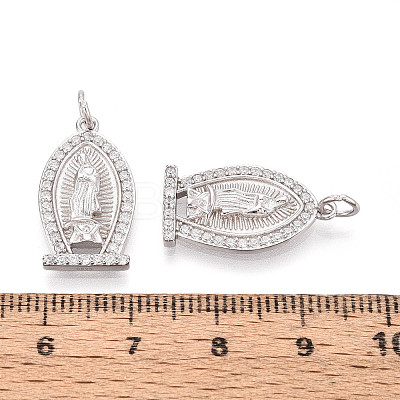925 Sterling Silver Micro Pave Clear Cubic Zirconia Religion Pendants STER-N016-106P-1
