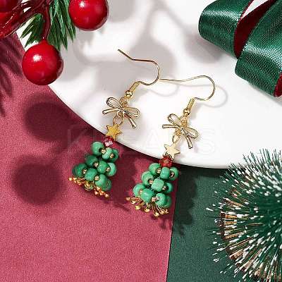 GLass Dangle Earrings EJEW-TA00440-01-1