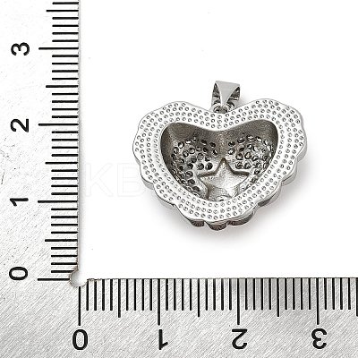 Brass Micro Pave Cubic Zirconia Pendants KK-C091-02C-PG-1