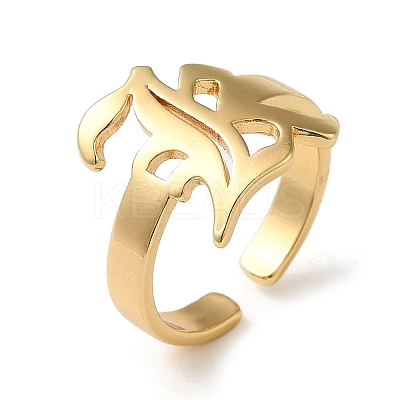 Rack Plating Brass Open Cuff Rings RJEW-M162-32G-1