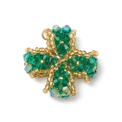 Handmade Glass Seed Beaded Pendants PALLOY-MZ00420-02-1
