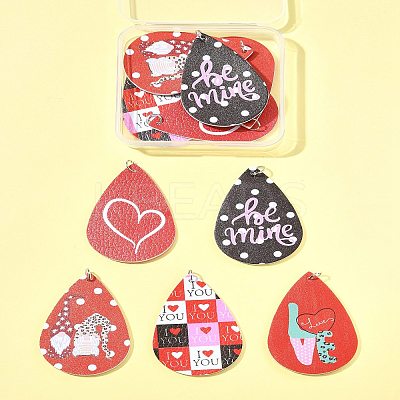 10Pcs 5 Colors PU Leather Big Pendants FIND-FS0003-75-1