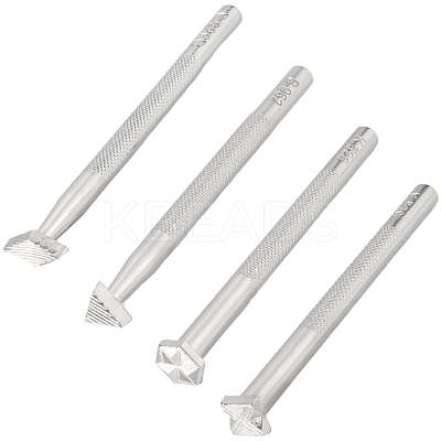 4Pcs 4 Styles DIY Alloy Leather Carving Embossing Tool FIND-BBC0004-28-1