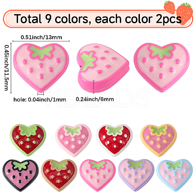 18Pcs 9 Colors Baking Paint Alloy Beads FIND-SC0014-62-1