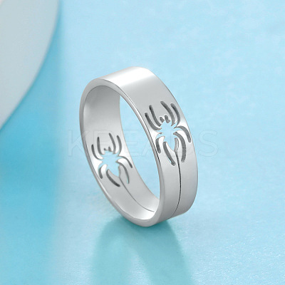 Hollow Out Spider 201 Stainless Steel Finger Rings FS-WG97E57-02-1