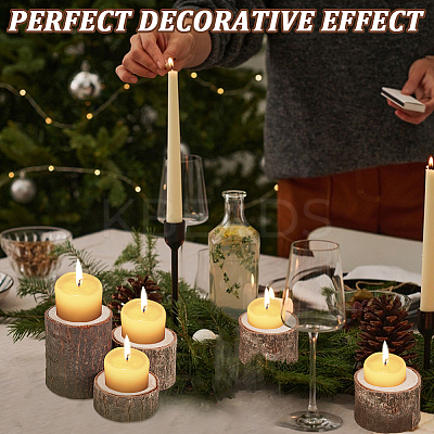 6Pcs 3 Styles Wood Candle Holders AJEW-GA0007-56-1