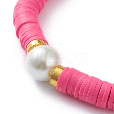 Handmade Polymer Clay Heishi Beads Stretch Bracelets BJEW-JB05759-1