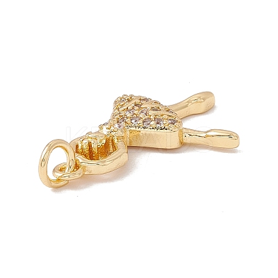 Brass Micro Pave Cubic Zirconia Pendants X-KK-G415-22G-1