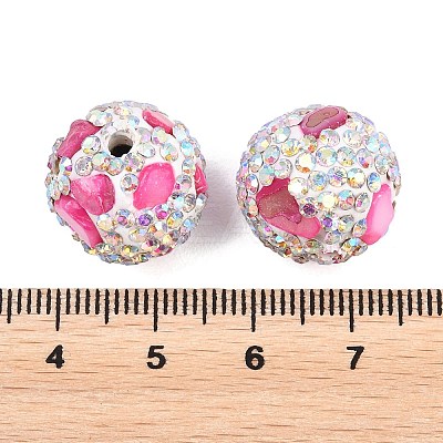Handmade Polymer Clay Rhinestone Beads CLAY-H009-03F-1