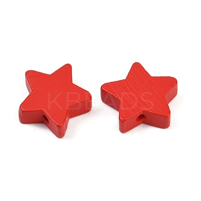 Spray Painted Wood Beads WOOD-F017-01C-1