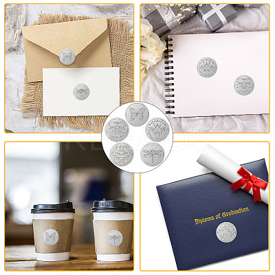 24 Sheets Silver Foil Paper Picture Stickers STIC-WH0031-003-1