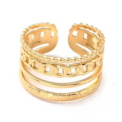 Ion Plating(IP) 304 Stainless Steel Finger Rings RJEW-L102-03G-1