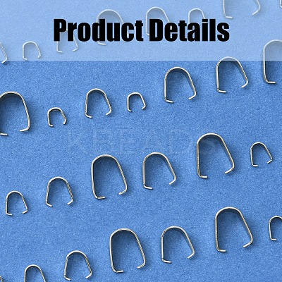 189Pcs 201 Stainless Steel Snap on Bails STAS-FS0001-73-1
