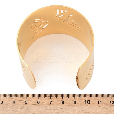 304 Stainless Steel Cuff Bangles for Women BJEW-U026-03G-1