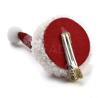 Christmas Hat Polyester Alligator Hair Clips for Women Girl AJEW-M012-02B-1