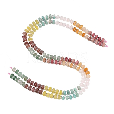 Natural Rhodonite & Yellow Aventurine & Rose Quartz & Amazonite & Lemon Jade & Strawberry Quartz & Green Aventurine Beads Strands G-G317-A01-3x6mm-1