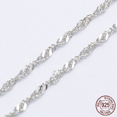 925 Sterling Silver Rope Chains Necklaces STER-E007-2D-1