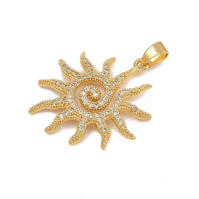 Brass Micro Pave Cubic Zirconia Pendants KK-K303-01G-1
