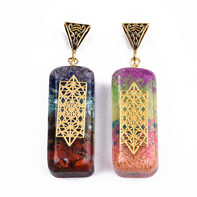 Transparent Epoxy Resin Pendants RESI-T049-19-1