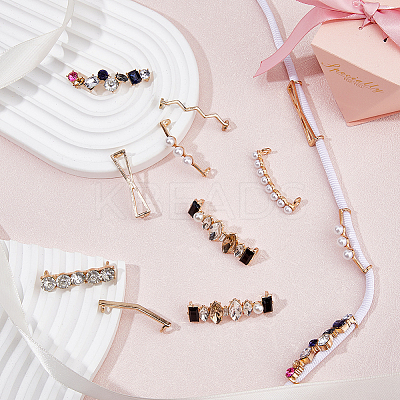 16Pcs 8 Styles Alloy Shoe Lace Buckle Clips FIND-FH0007-90-1