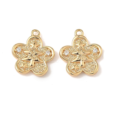 Christmas Brass Micro Pave Clear Cubic Zirconia Pendants KK-A280-03G-G-1