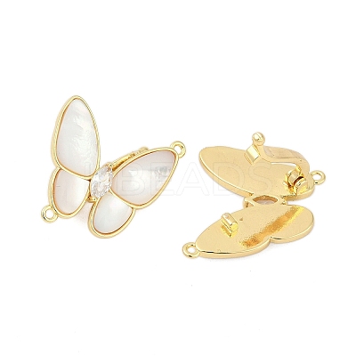 Brass Micro Pave Clear Cubic Zirconia Fold Over Clasps KK-Z078-35G-1