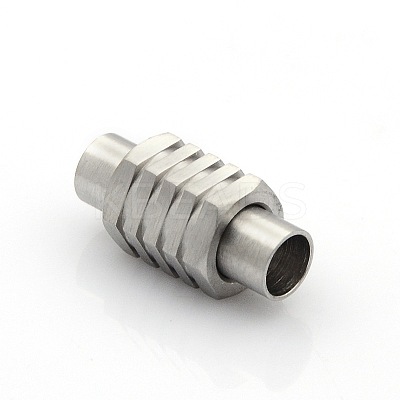 Tarnish Resistant 304 Stainless Steel Matte Surface Magnetic Clasps with Glue-in Ends STAS-O042-C-30-1