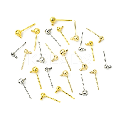 24Pcs 6 Sstyles Rack Plating Brass Stud Earring Settings KK-FS0001-41-1