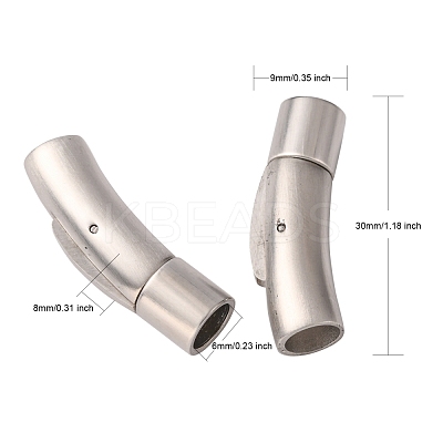 Tarnish Resistant Column 304 Stainless Steel Matte Bayonet Necklace Clasps X-STAS-I013-6mm-A-1