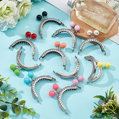 10Pcs 10 Colors Iron Kiss Lock Purse Frames FIND-PH0007-40-1