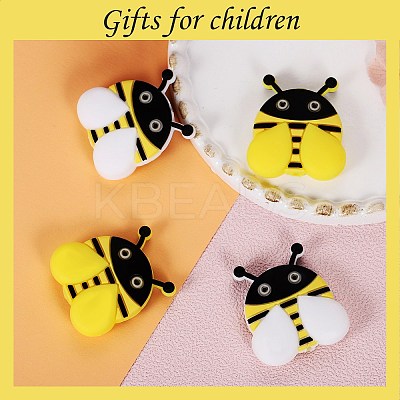 10Pcs 2 Styles Bee Silicone Beads JX692A-1
