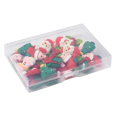 28Pcs 7 Styles Christmas Theme Opaque Resin Cabochons CRES-FS0001-08-1