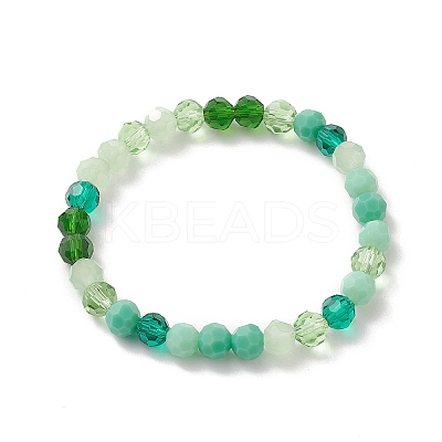 Gradient Color Faceted Glass Beaded Kids Bracelets BJEW-JB09173-1