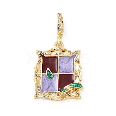 Brass Enamel Pendants KK-U043-12G-02-1
