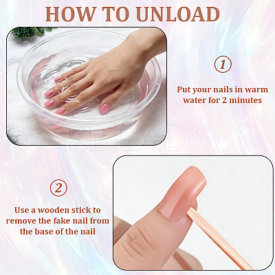 1 Bag ABS Plastic Full Cover Press On False Nails MRMJ-CP0001-55-1