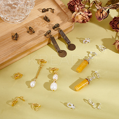 100Pcs Brass Clip-on Earring Findings FIND-PH0002-55A-1