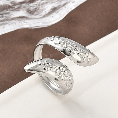 304 Stainless Steel Open Cuff Rings for Women RJEW-A079-12B-P-1