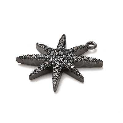 Rack Plating Brass Micro Pave Clear Cubic Zirconia Pendants KK-L210-011EB-1