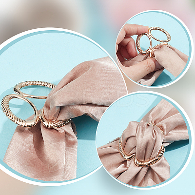 12Pcs 3 Colors Tri-Ring Alloy Brooch Scarf Clip Buckles AJEW-NB0006-57-1