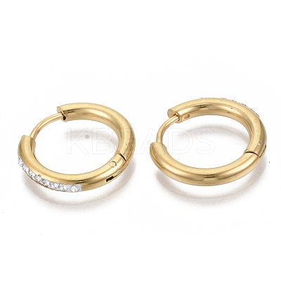 201 Stainless Steel Huggie Hoop Earrings STAS-S079-162C-G-1