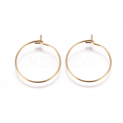 304 Stainless Steel Hoop Earrings Findings STAS-F227-54A-G-1