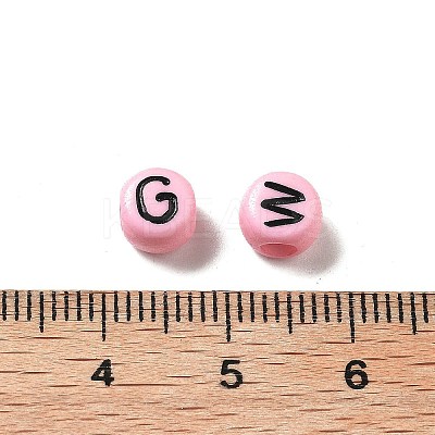Opaque Acrylic Beads OACR-R005-02B-1